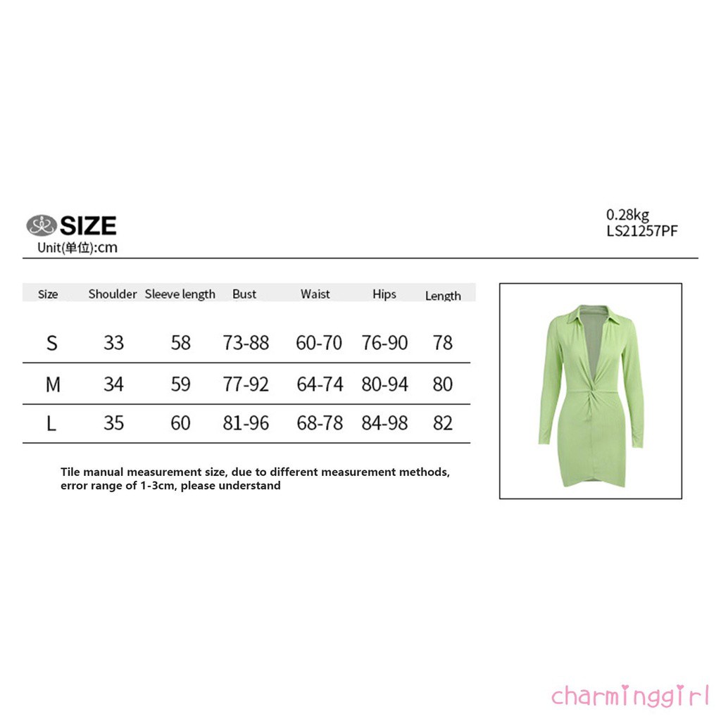 Đầm tay dài cổ chữ v màu trơn dáng ôm thời trang quyến rũ cho nữ