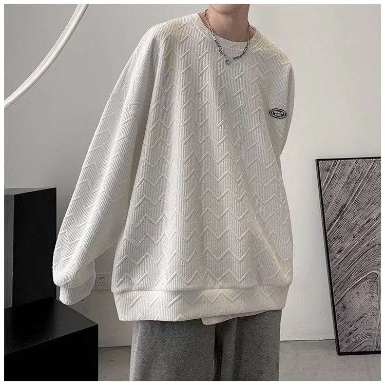 Áo Sweater Thể Thao Tay Dài Cổ Tròn Phong Cách Thời Trang Hàn Quốc Cho Nam Giới