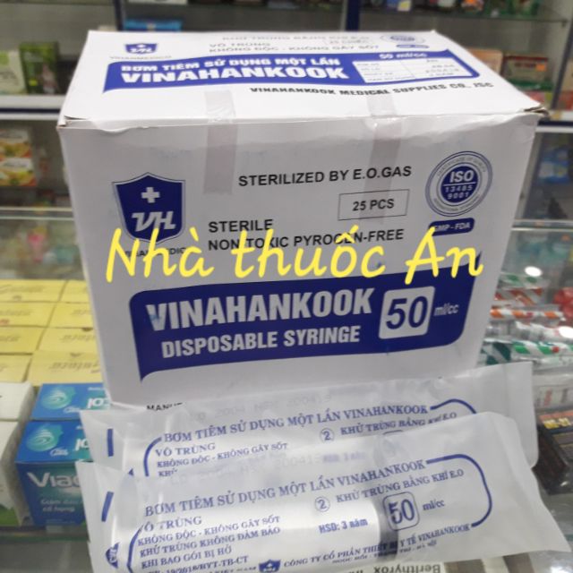 Hộp 25 cây bơm tiêm 50ml vinahankook