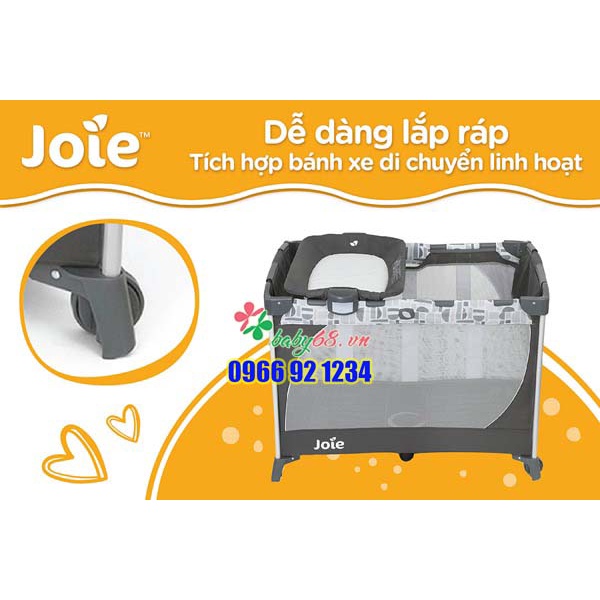 Giường cũi trẻ em Joie Commuter Change Logan ( tặng ô che mưa Joie)