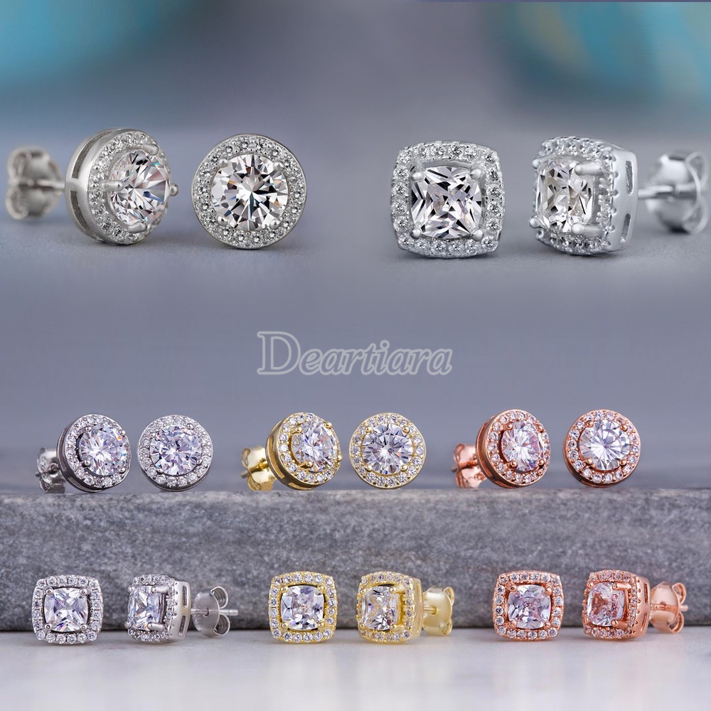 Bông tai đính đá zircon thiết kế sáng tạo độc đáo