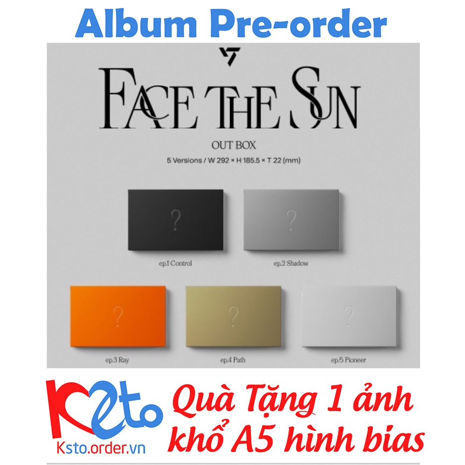 Album SEVENTEEN - Face The Sun + Quà 1 ảnh khổ A5 hình bias (ghi chú khi đặt hàng)