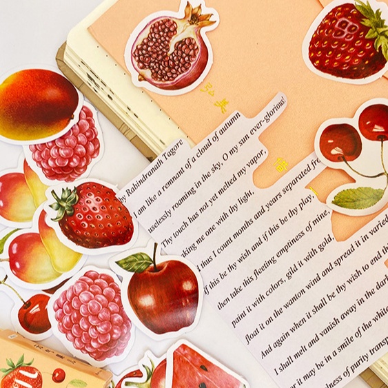 Hộp 46 Sticker dán chủ đề hình Trái Cây Sáng Tạo Box Sticker ST369