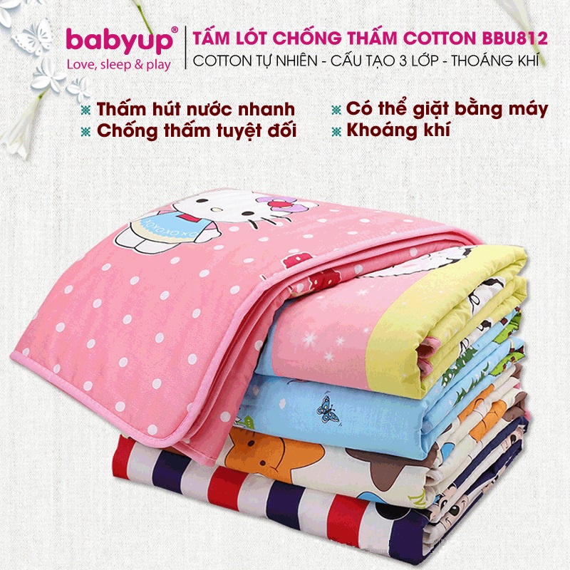 [Mã BMBAU50 giảm 7% đơn 99K] Tấm lót chống thấm cho bé BABYUP 3 lớp, khoáng khí, mềm mại