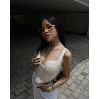 Seksi • kookai corset | áo corset màu kem tôn dáng