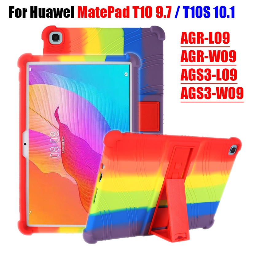 Ốp máy tính bảng silicon chống sốc có giá đỡ có thể điều chỉnh cho Huawei MatePad T10 9.7 T10S 10.1 inch Mate Pad T 10S