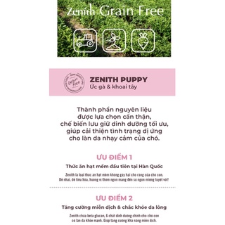 THỨC ĂN HẠT MỀM CHÓ CON ZENITH PUPPY 3kg