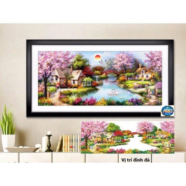 Tranh đính đá phong cảnh sơn thủy hữu tình y8276 y8275 y8309  y8310  y8311  - TRANH CHƯA ĐÍNH