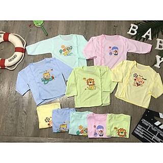 Áo sơ sinh cúc lệch cho bé từ 0-1.5 tháng tuổi kb-kids mã màu