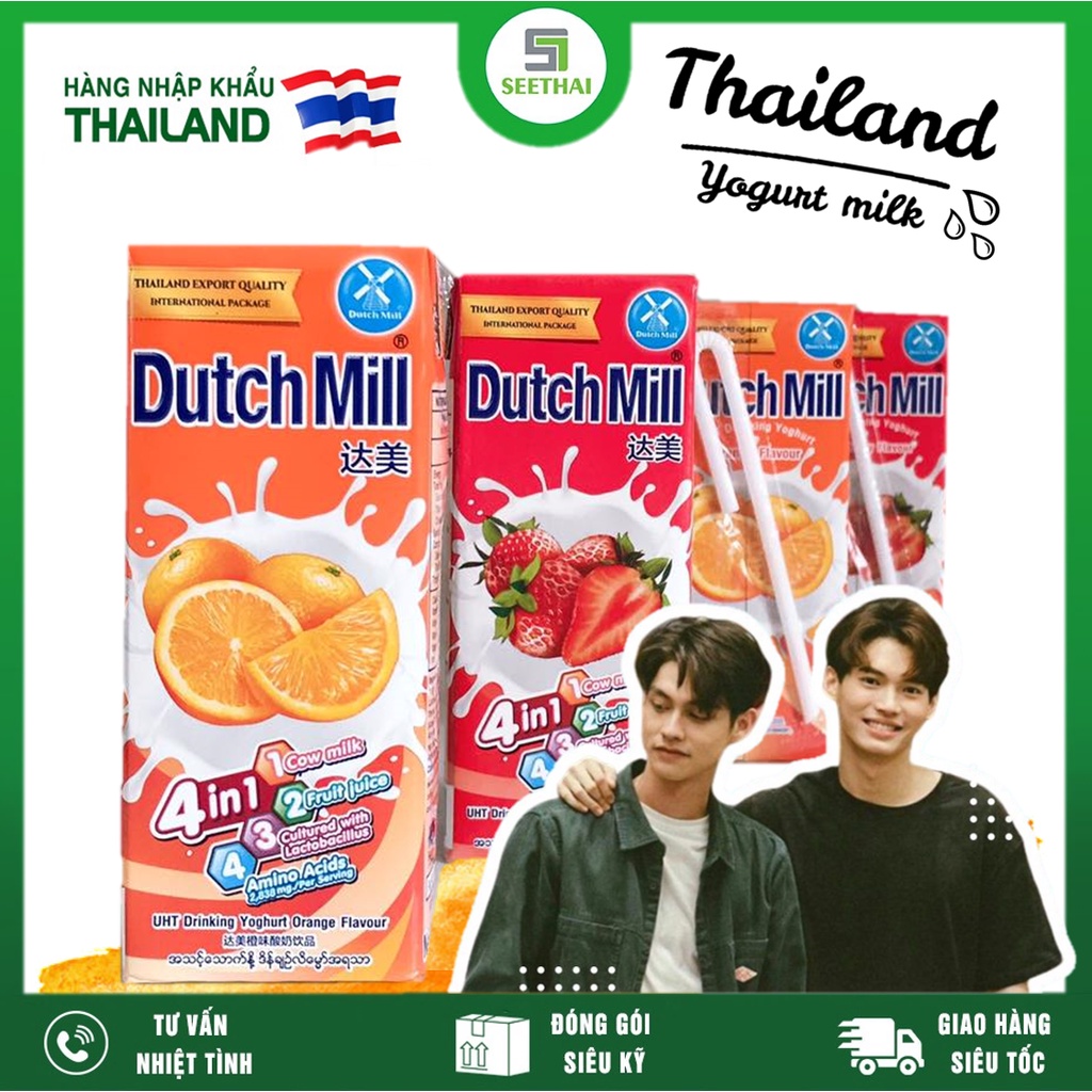 Sữa chua uống DUCTH MILL vị cam - sữa chua tiệt trùng Thái Lan BrightWin F4 phim Vườn Sao Băng