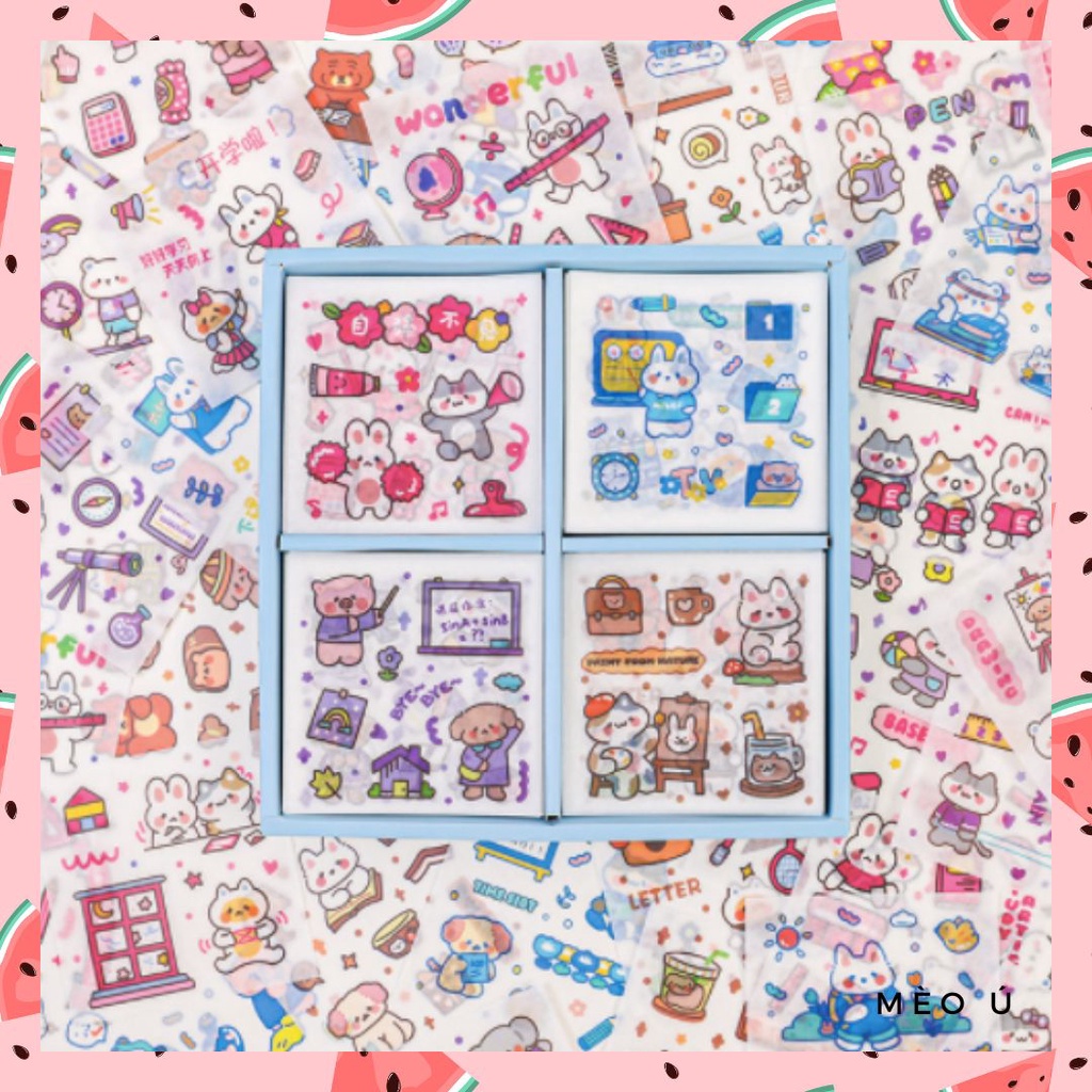 Hộp 100 miếng sticker GOOD MORNING