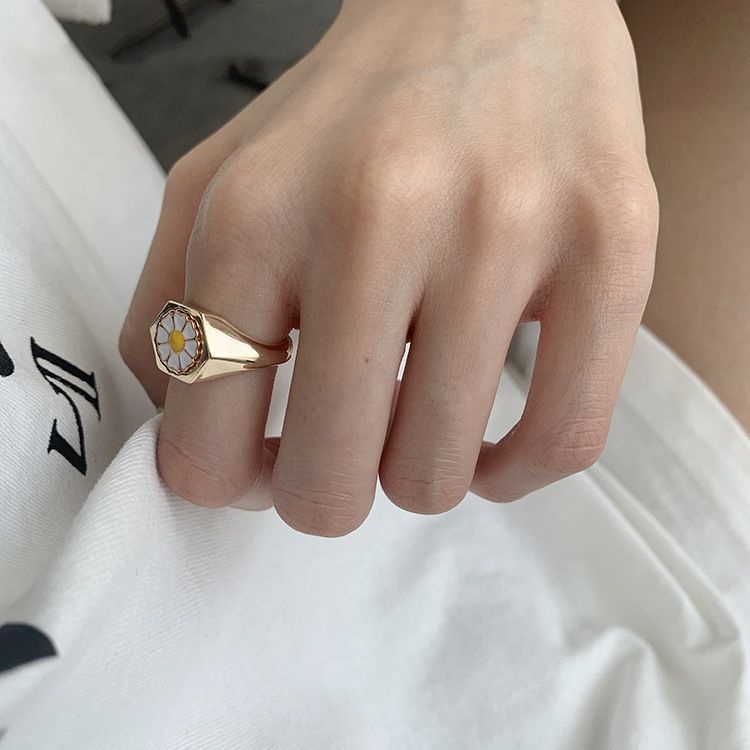 Nhẫn hở họa tiết hoa thời trang xuân hè phong cách cổ điển có thể điều chỉnh cho nữ