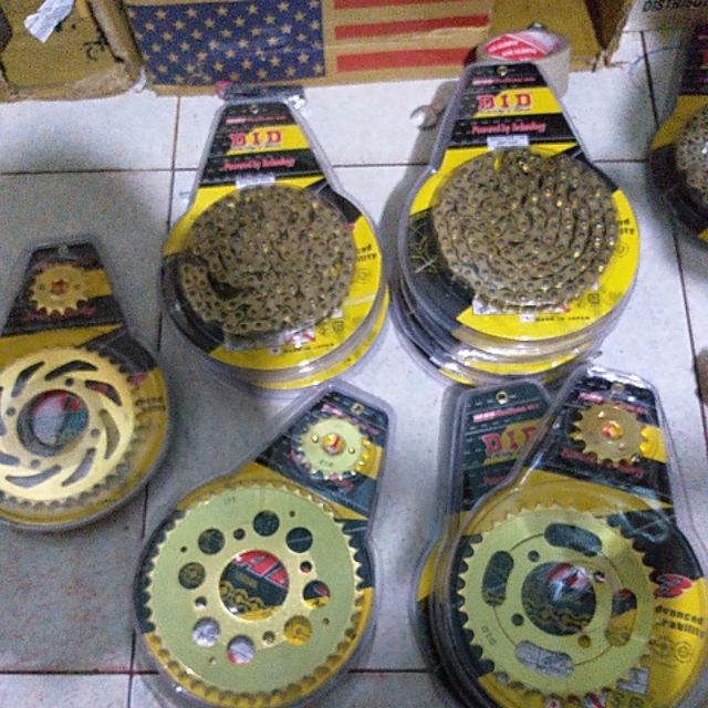 Nhông sên đĩa did vàng 10 li các loại xe dream wave sirius rs exciter 135 150 winer