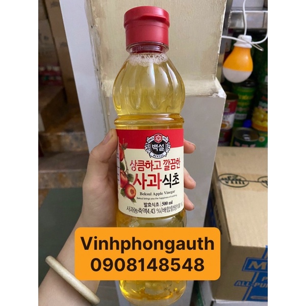 Giấm táo Hàn Quốc Beksul 500ml