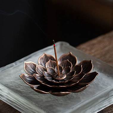 Đế Cắm Nhang Hình Bông Sen Bằng Đồng Cắm Nhang Không Tăm Nụ Trầm Hương Nhang Vòng Phụ Kiện TRầm Hương