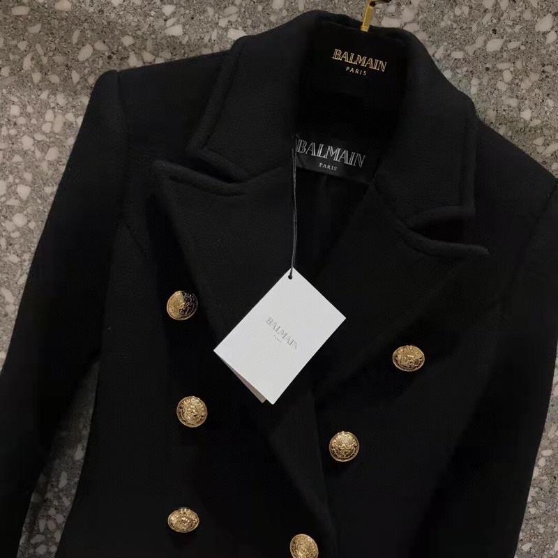 Áo khoác dạ dáng dài thời trang thương hiệu Balmain cao cấp