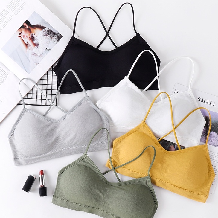 Áo bra nữ 2 dây chéo lưng có mút mỏng thể thao năng động HLBOUTIQUE B5507