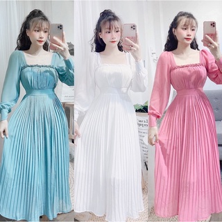 Đầm dập ly tay dài sang trọng Mã 38860 ( Ảnh shop chụp thật chính chủ)