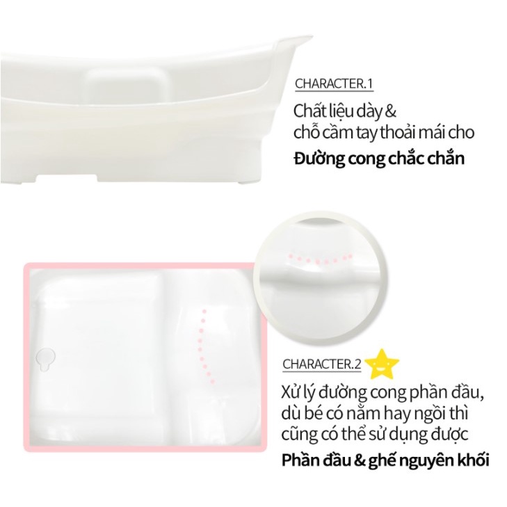 Bồn tắm cho bé sơ sinh từ 0-36 tháng tuổi nhập khẩu Budsia Hàn Quốc