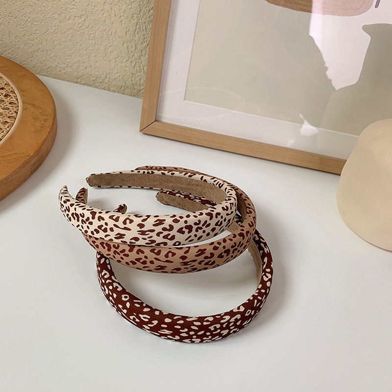 Băng Đô Bản Rộng Vải In Họa Tiết Da Báo Thời Trang