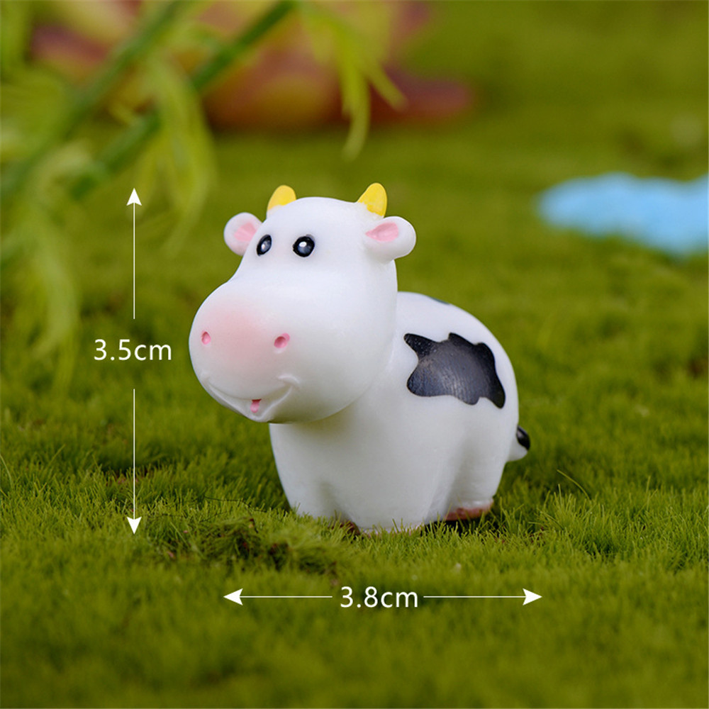 Cod Qipin 1pcs Home Miniature Craft Micro Landscape Lovely Cow Decoration Mini Ornaments Resin Handicraft