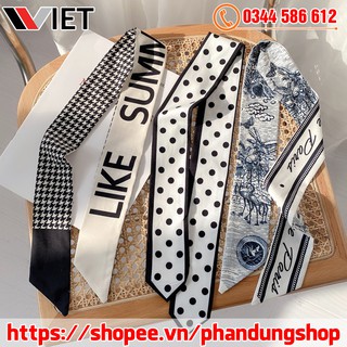 Khăn ruy băng lụa buộc tóc thời trang kiểu pháp thanh lịch cho nữ
