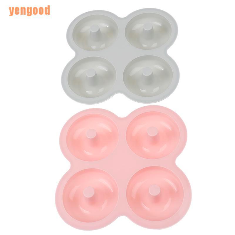 Bộ 4 Khuôn Silicone Làm Bánh Donut Chống Dính Kèm 4 Khuôn