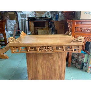 Bàn thờ treo tường gỗ gõ đỏ Hoa Sen 80cm