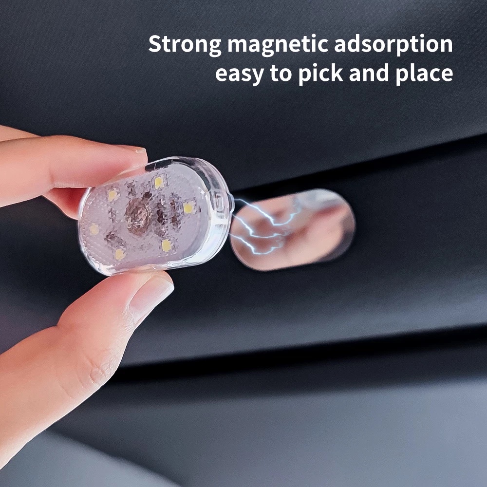 Đèn Led Không Dây Mini Độ Sáng Cao Sạc USB Gắn Bên Trong Xe Hơi