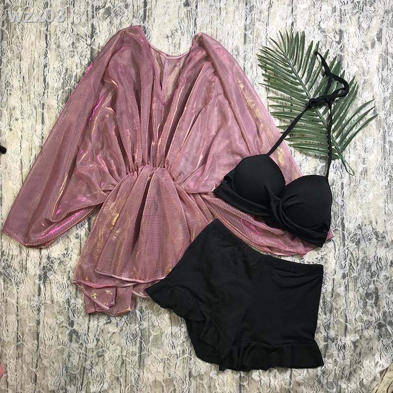 2020 fairy fan splitsuit áo tắm nữ ba mảnh gợi cảm ngực nhỏ giảm béo che bụng sinh viên đồ bơi suối nước nóng | BigBuy360 - bigbuy360.vn