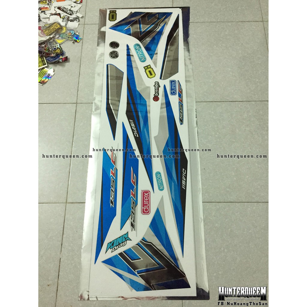 Tem rời Exciter 2011. LC 2017, chất liệu CROM, bạc xanh. Ex 135 đời 2011 đến 2014.
