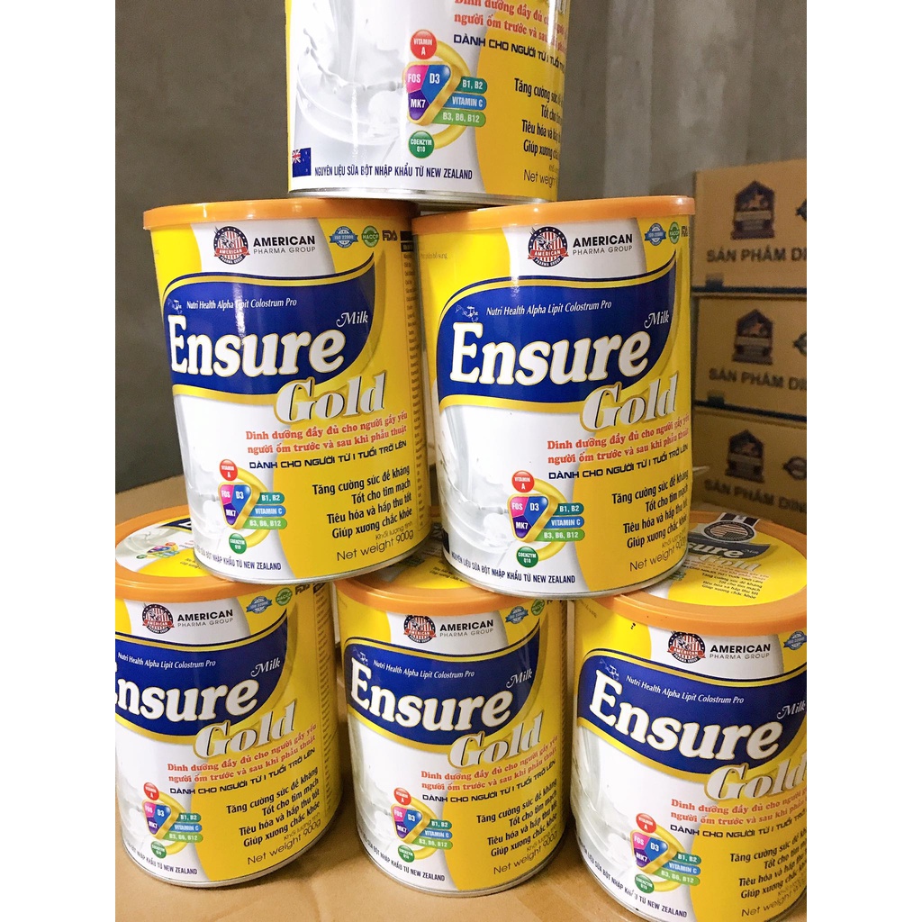 Sữa Ensure gold hàng việt nam chất lượng cao, dinh dưỡng cho người gầy, ốm yếu trước và sau phẫu thuật ( Hộp 900g )
