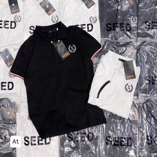 Áo phông polo nam Seed 2 màu trắng đen