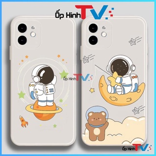 Ốp lưng iPhone Phi hành gia cạnh viền vuông silicon mềm dẻo cho iphone 6/6s/7/8/X/XS/11/12/13 Pro Plus Max