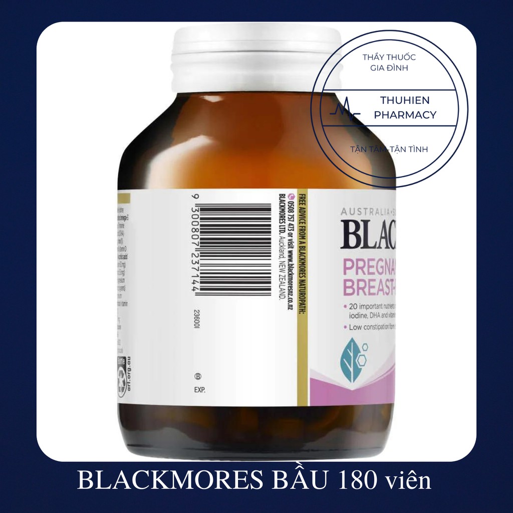 [Date mới] BLACKMORES BẦU (Pregnancy Gold) - Bổ sung vitamin tổng hợp cho mẹ trước và sau sinh (Hộp 180 viên)