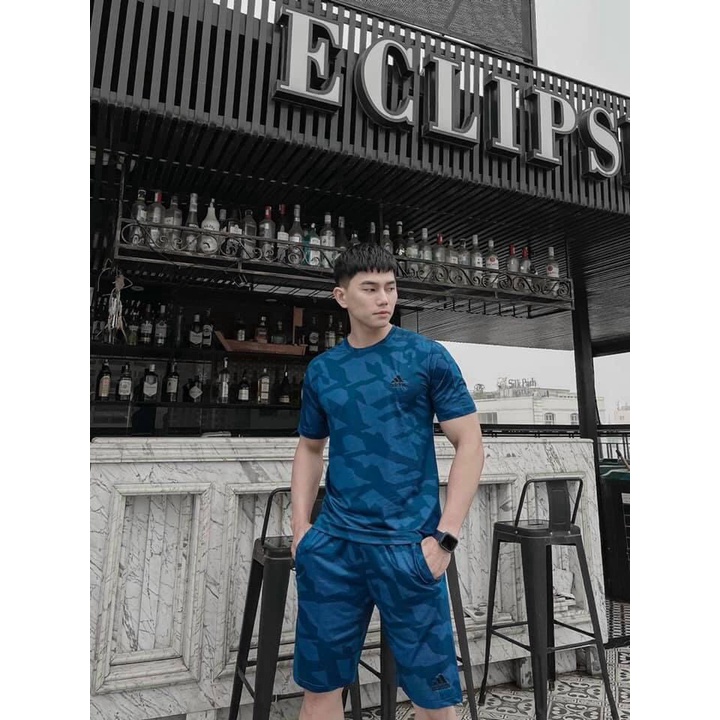 Bộ thể thao nam Adidass cộc tay chất mát HÀNG CAO CẤP Menson MS194 Đồ bộ nam mặc nhà co giãn chuẩn form mùa hè 2022