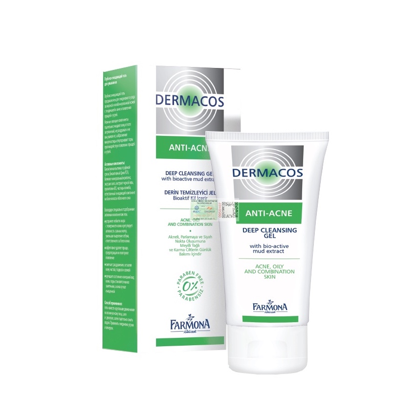 DERMACOS Sữa Rửa Mặt Farmona Dermacos Anti Acne Deep Cleansing Gel 150ml Sạch Cho Da Dầu