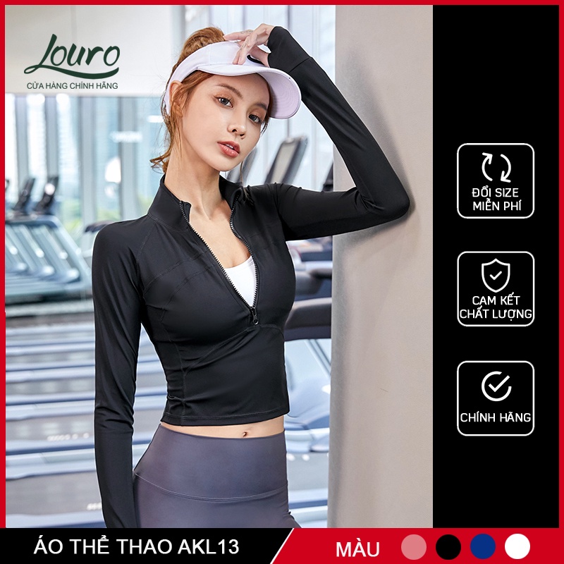 Áo tập gym, yoga nữ tay dài kiểu áo croptop body thể thao mùa đông cao cấp, chất liệu siêu co giãn - AKL13