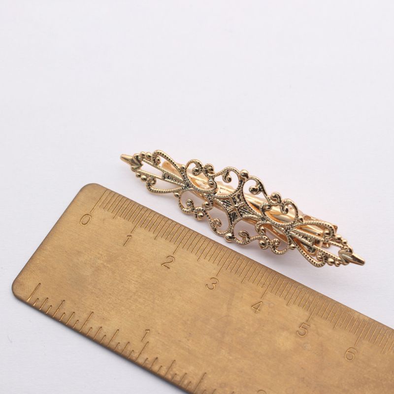 Youyo Kẹp Tóc Mỏ Vịt Khoét Rỗng Bằng Kim Loại Hình Vương Miện Hoa Rỗng Cổ Điển Cho Nữ Ha