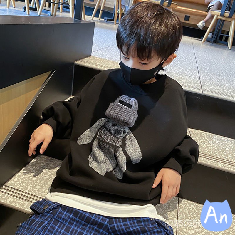 Áo Sweater Vải Lanh Lông Cừu Phong Cách Đường Phố Phương Tây Thời Trang Thu Đông Mới Cho Bé Trai