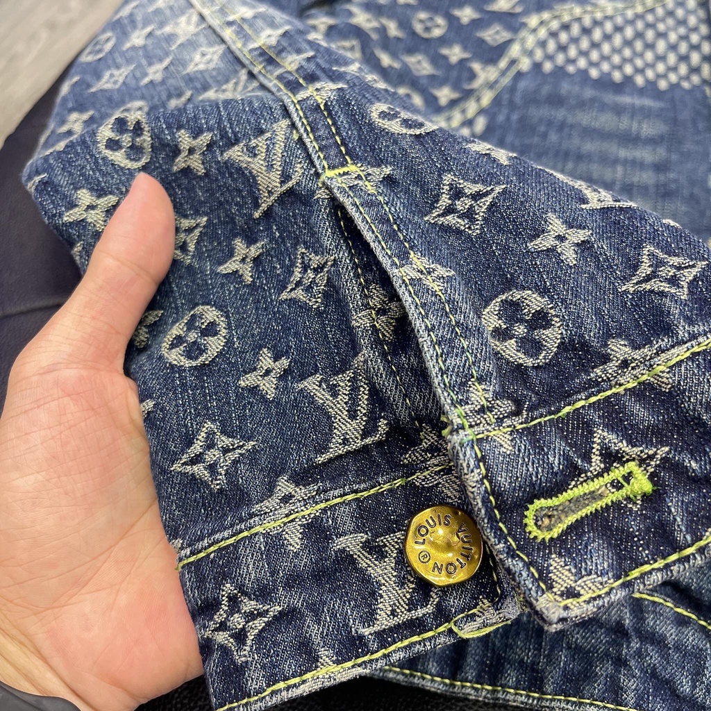 Áo Khoác Luon Vuituoi GIANT DAMIER WAVES MONOGRAM LV X NIGO - DENIM JACKET