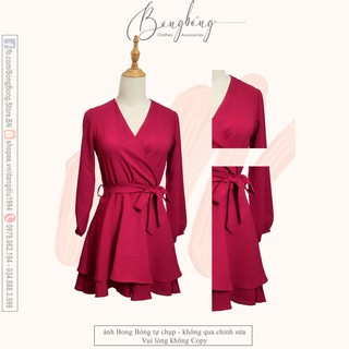 [cam kết ảnh chụp thật 100%] Váy xòe thắt nơ eo