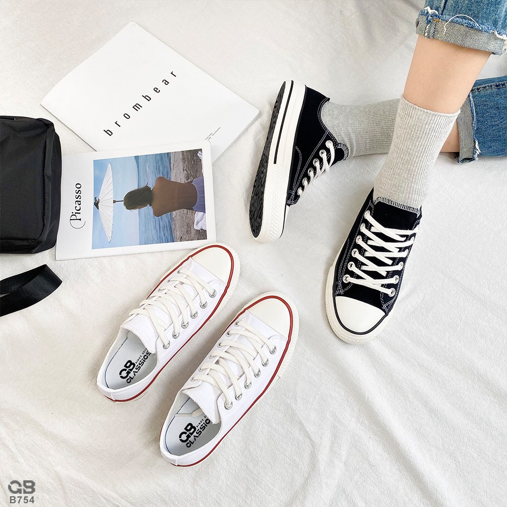 Giày Bata Nữ giayBOM Mùa Hè Đế Cao 2 cm Nhiều Màu Xinh Xắn B754