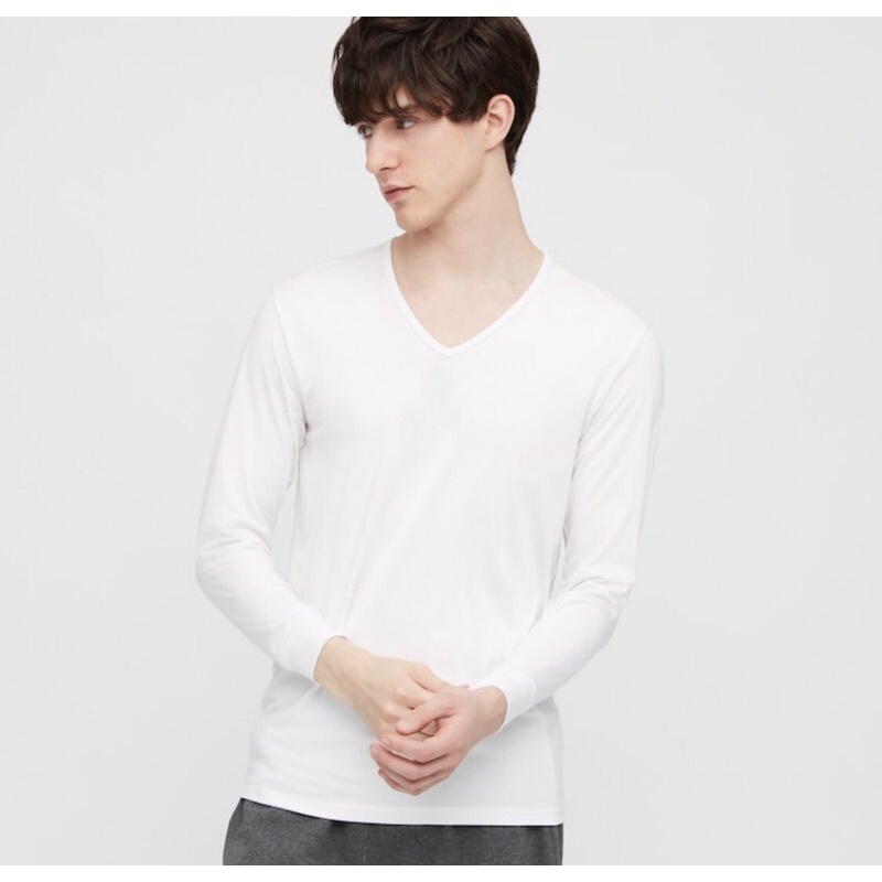 Áo giữ nhiệt nam uniqlo cổ tim