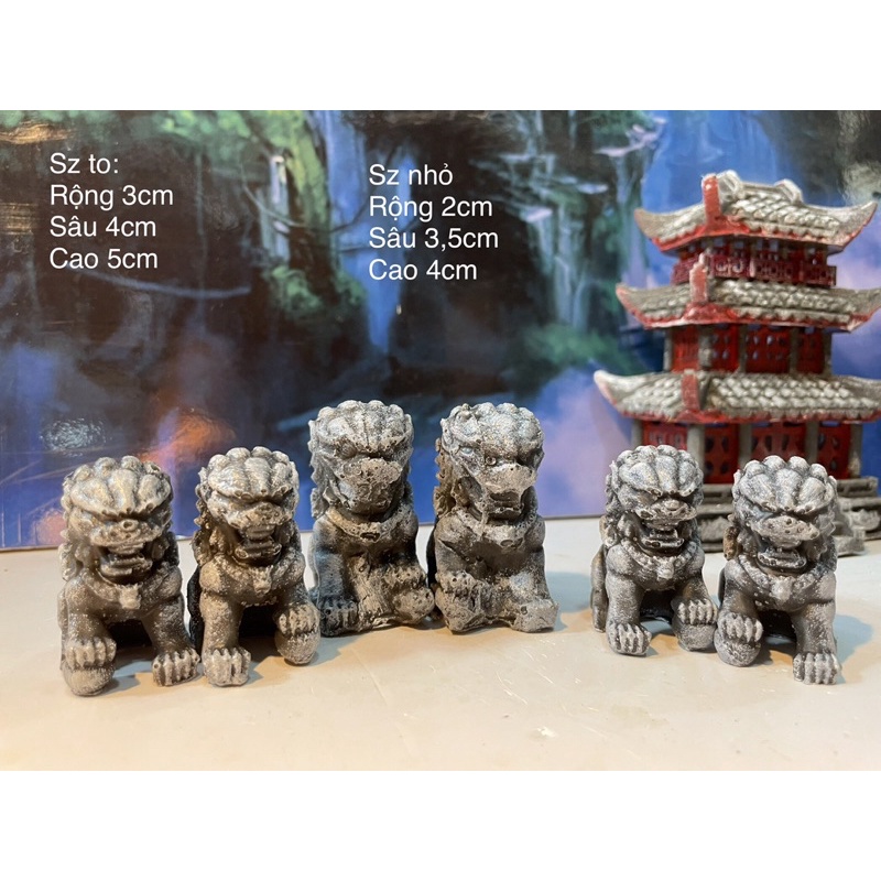 Sư tử giả đá bản đặc biệt trang trí non bộ, tiểu cảnh, hồ cá