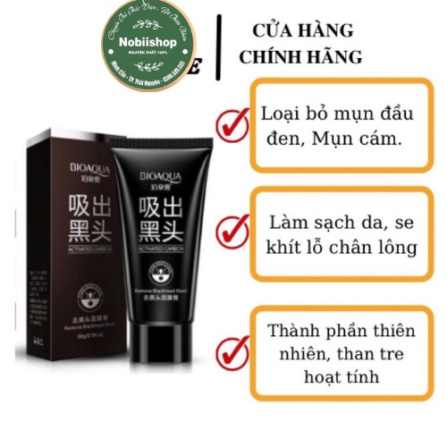 Lột Mụn Than Tre Mặt Nạ  BIOAQUA Nobiishop Dạng Hộp 60Gr Lột Mụn đầu đen