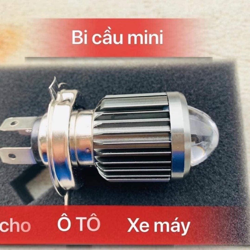 Đèn Pha Bi Cầu Mini Chân H4 Siêu Sáng 2 Chế Độ Cos Vàng - Pha Trắng. Lắp Wave Sirius Exciter Lead Sh