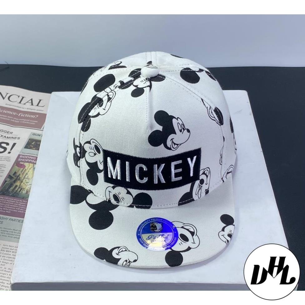 Mũ cho bé (5 đến 9 tuổi), nón trẻ em HIPHOP SNAPBACK MICKEY  vải Kaki xịn (Ảnh thật)