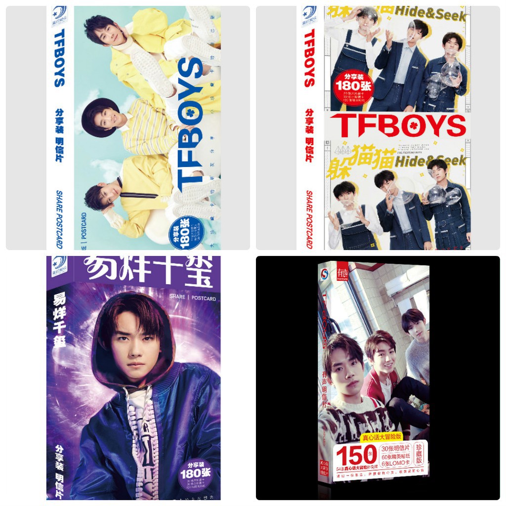 (4 mẫu) Postcard tfboys vương tuấn khải thiên tỷ postcard vương nguyên postcard bts postcard địch nhiệt lệ ba