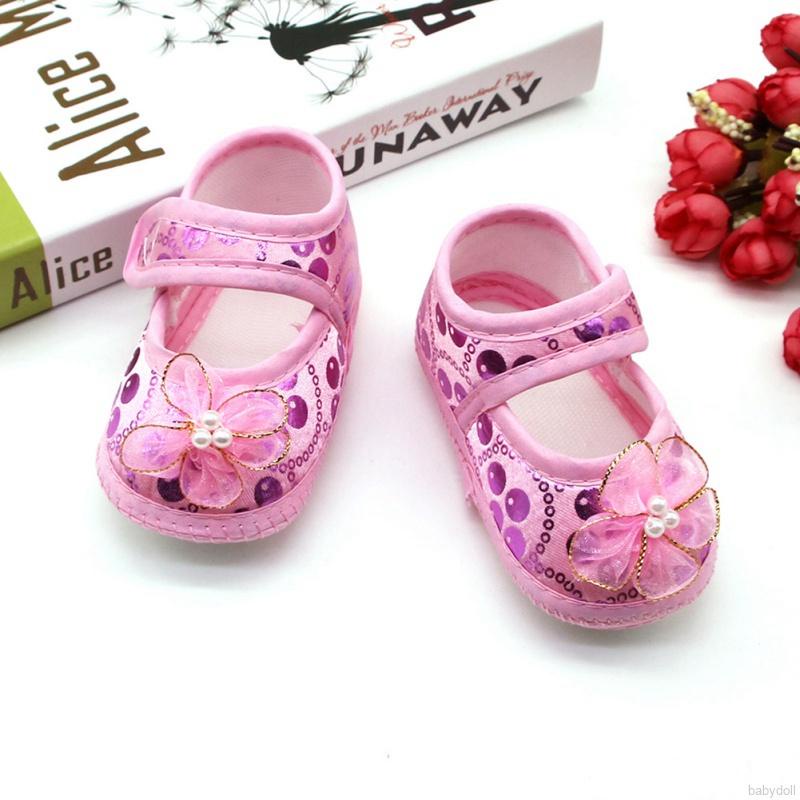 Giày vải cotton mềm mại in hoa cho bé gái sơ sinh 0-18 tháng tuổi